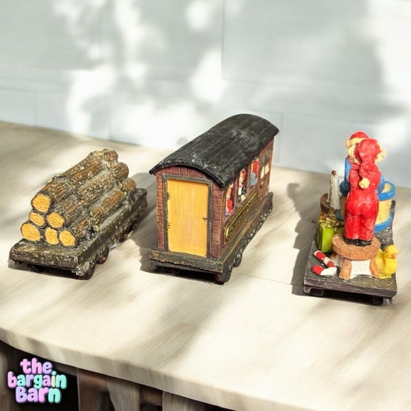 JC Penney Home Towne Express 1998 Christmas Train Cars Collectible Set (3pc) - Picture 4 of 4